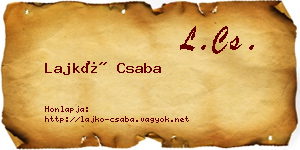 Lajkó Csaba névjegykártya