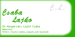 csaba lajko business card